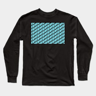 Weird bunny like abstract pattern blue Long Sleeve T-Shirt